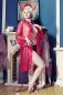 Preview: Transparente Robe aus Nylon in Farbe Rot